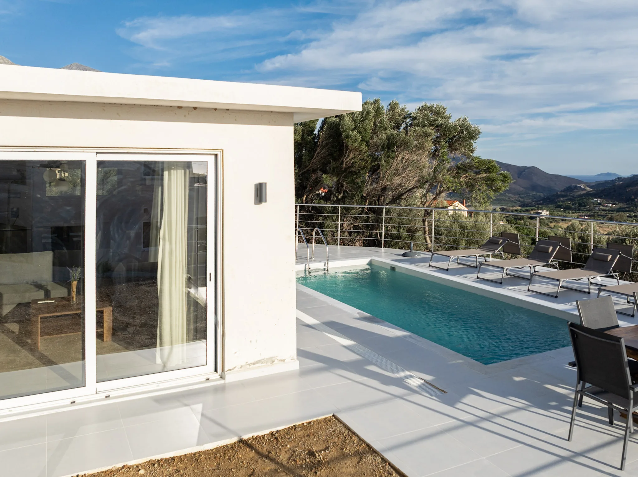 The Pool House and pool above the valley