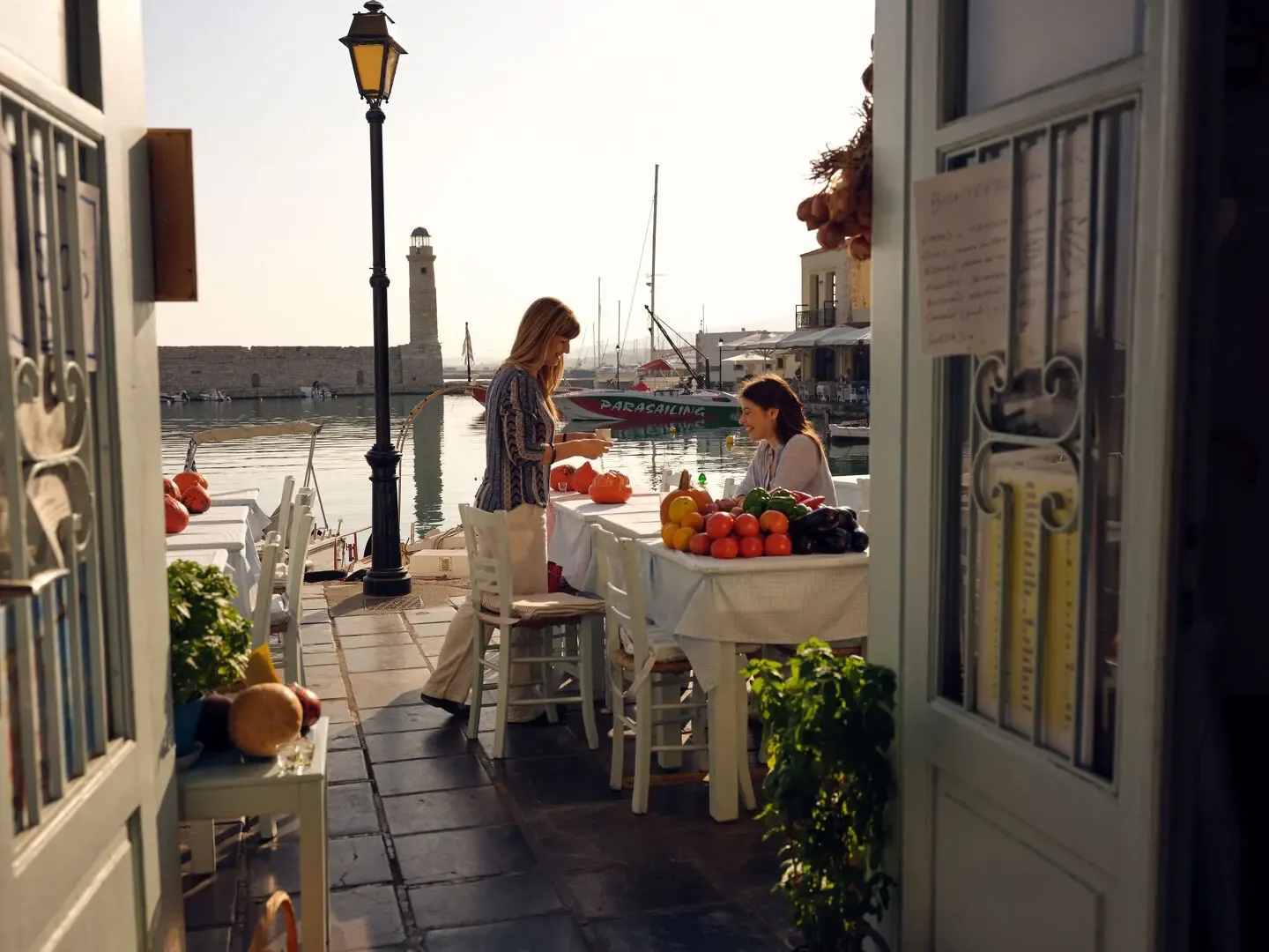 A taverna by the Venetian harbour of Rethymno